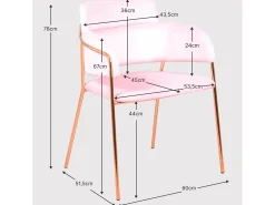 Silla de diseño tapizada en terciopelo y patas doradas - Cruiser - Gris