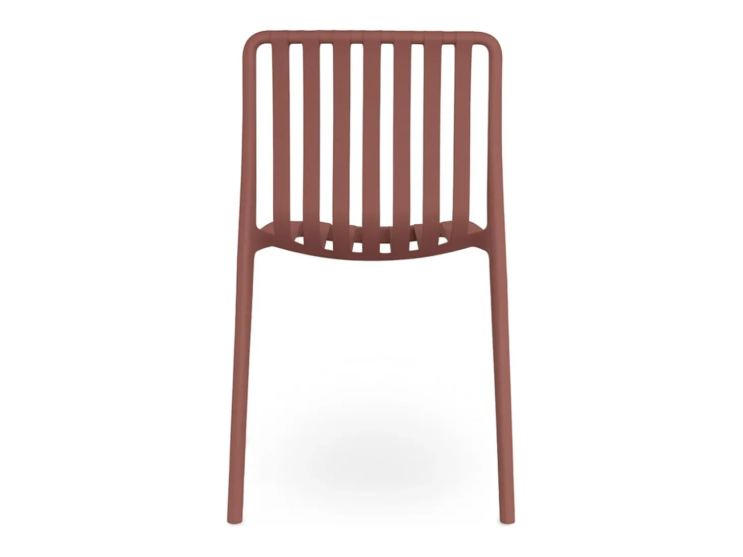 Silla de exterior Iside de plástico resistente, confort premium, color rojo ladrillo
