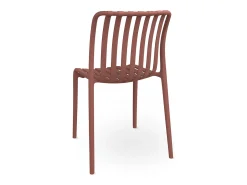 Silla de exterior Iside de plástico resistente, confort premium, color rojo ladrillo
