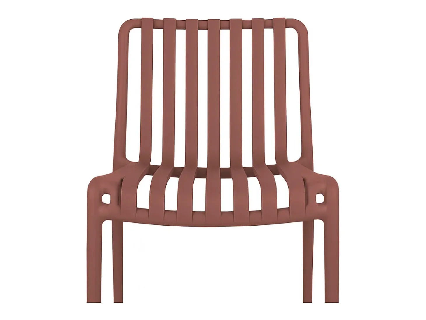 Silla de exterior Iside de plástico resistente, confort premium, color rojo ladrillo