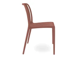 Silla de exterior Iside de plástico resistente, confort premium, color rojo ladrillo