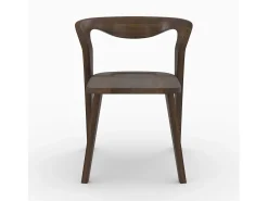 Silla de madera de hevea oscura, respaldo curvado - Vega