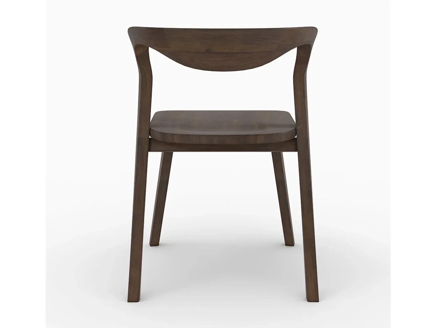 Silla de madera de hevea oscura, respaldo curvado - Vega