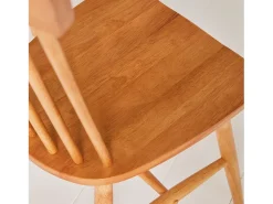 Silla de madera de hevea, set de 2 natural