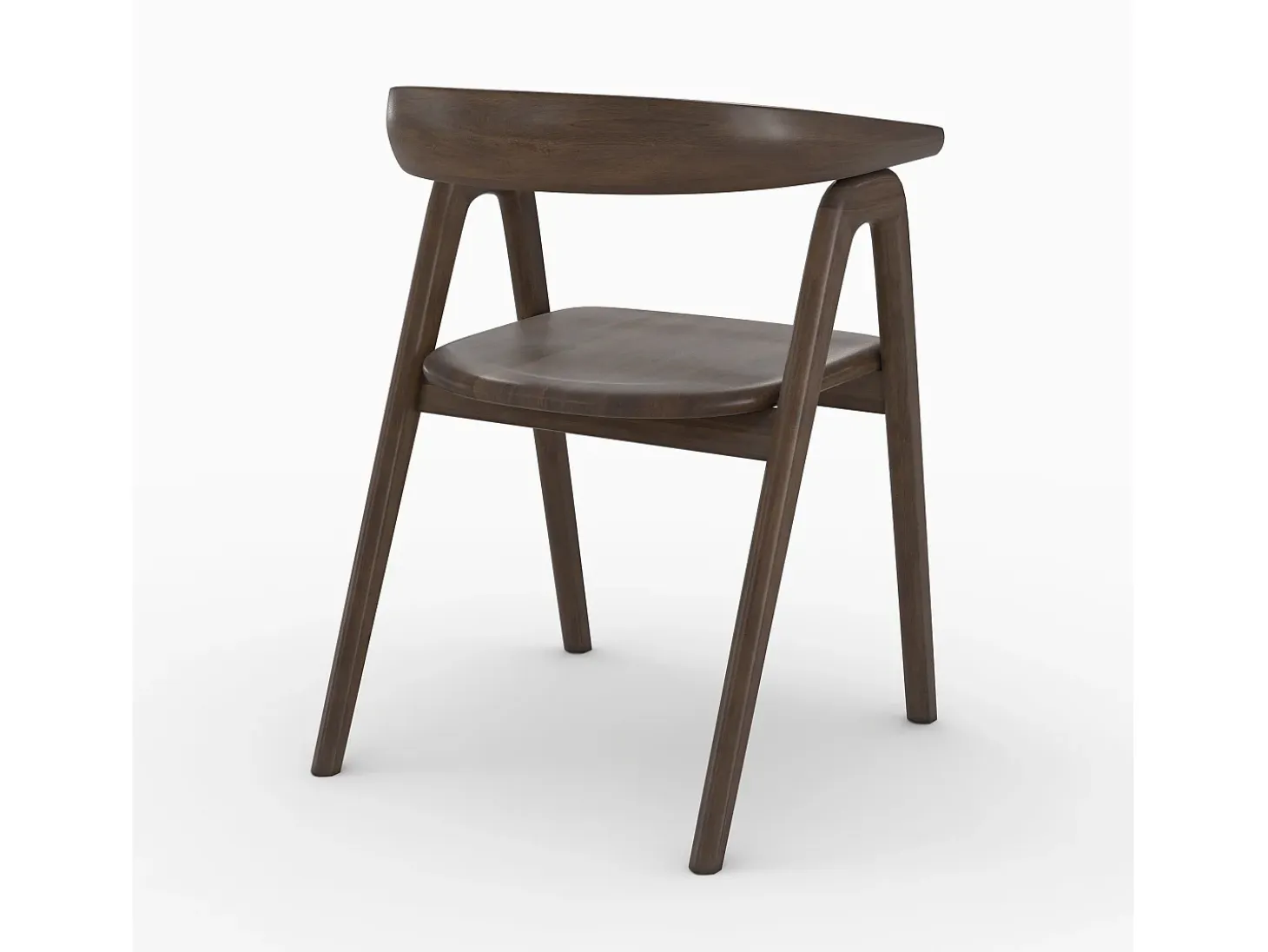 Silla de madera de hevea oscura con reposabrazos - Hawa
