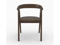 Silla de madera de hevea oscura con reposabrazos - Hawa