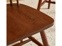 Silla de madera de hevea, set de 2 madera oscura