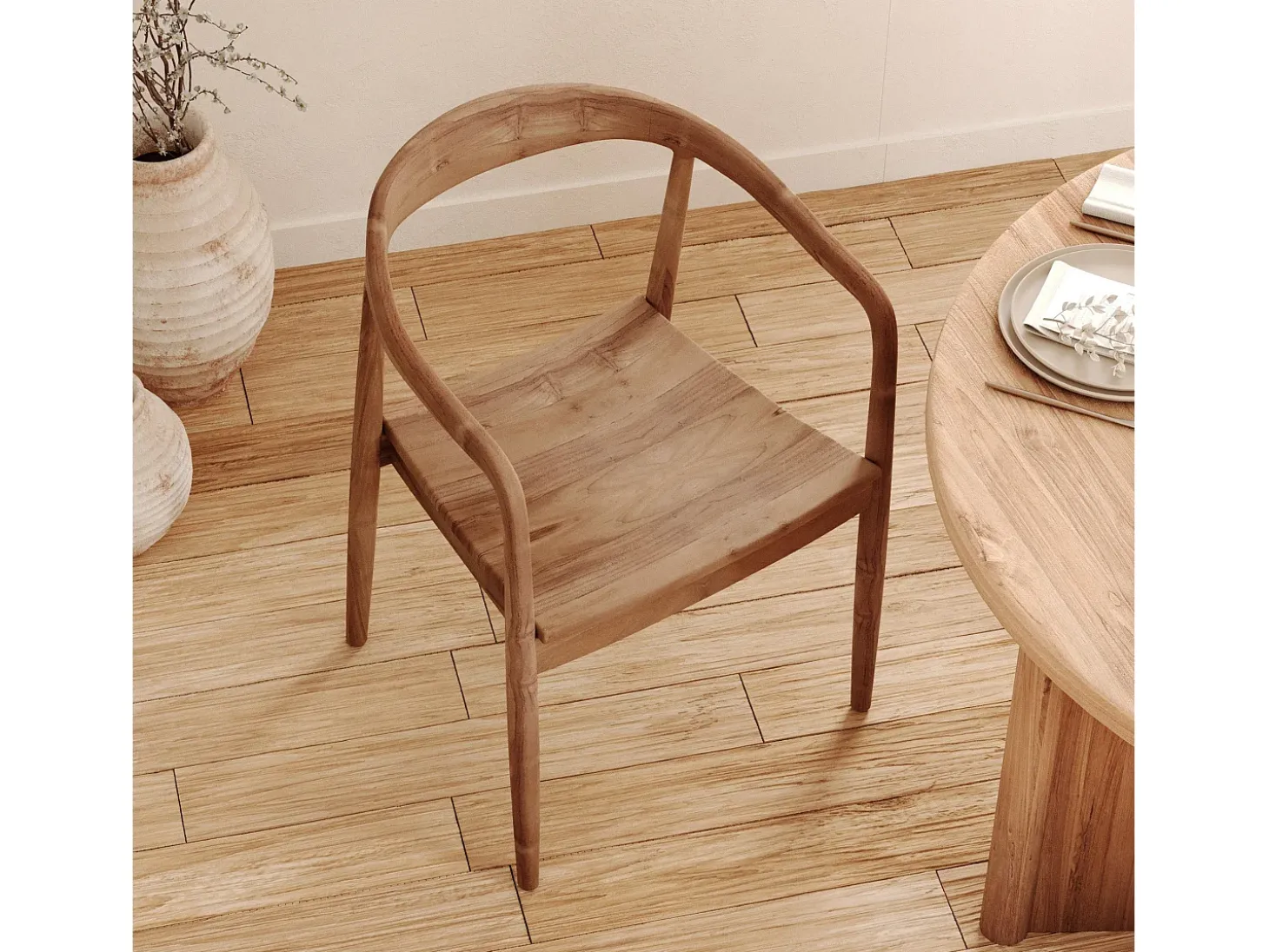 Silla de madera de teca biselada - Lombok