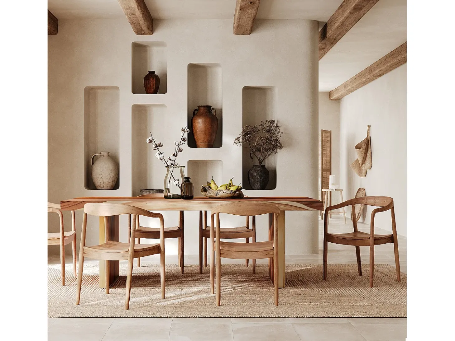 Silla de madera de teca biselada - Lombok