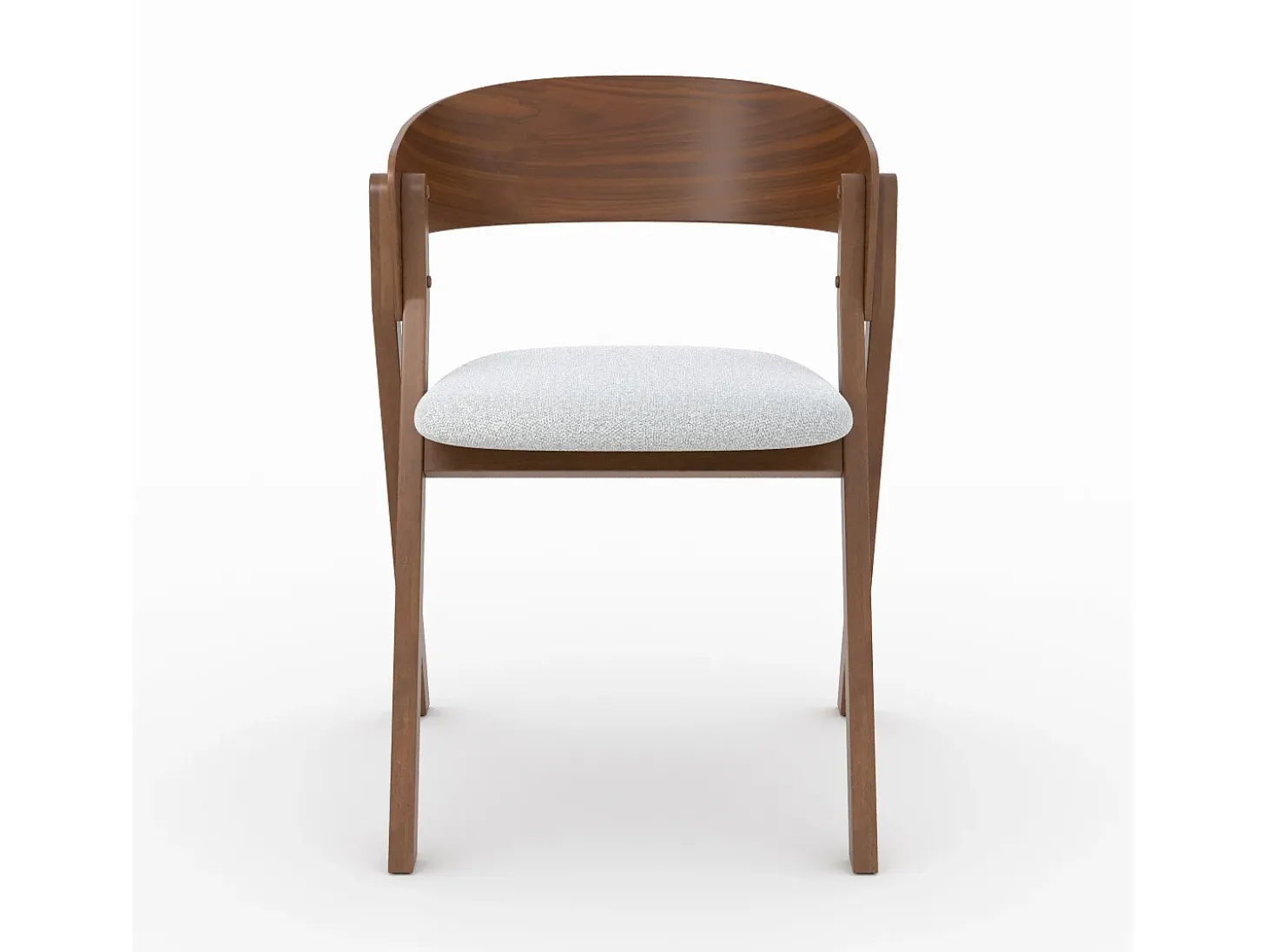 Silla de madera hevea y tela gris claro - Héloïse