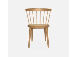 Silla de madera y caña, set de 2 natural