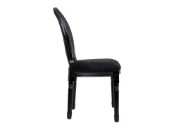 Silla De Madera Y Tapizado Negro