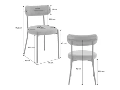 Silla de metal y polipiel marrón, set de 2 marrón
