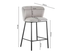 Silla de mostrador 'Arthus' Tela Beige, dimensiones: H88.5 x L53 x P50.5 cm