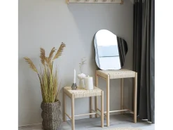 Silla de mostrador de álamo con asiento de mimbre