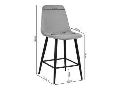 Silla de mostrador de terciopelo BOYLD, color gris
