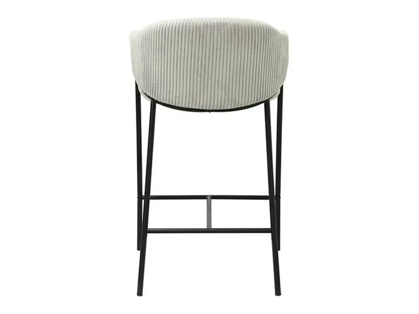 Silla de mostrador IMANY – Terciopelo acanalado gris claro – Con reposabrazos – Patas de metal negro – Estilo diseño/industrial
