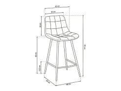 Silla de mostrador JUTE – Terciopelo verde – Patas de metal – Altura 95 cm – Estilo elegante