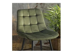 Silla de mostrador JUTE – Terciopelo verde – Patas de metal – Altura 95 cm – Estilo elegante