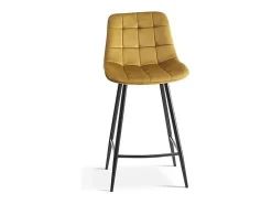 Silla de mostrador JUTE – Terciopelo color oro – Patas de metal – Altura 95 cm – Estilo elegante