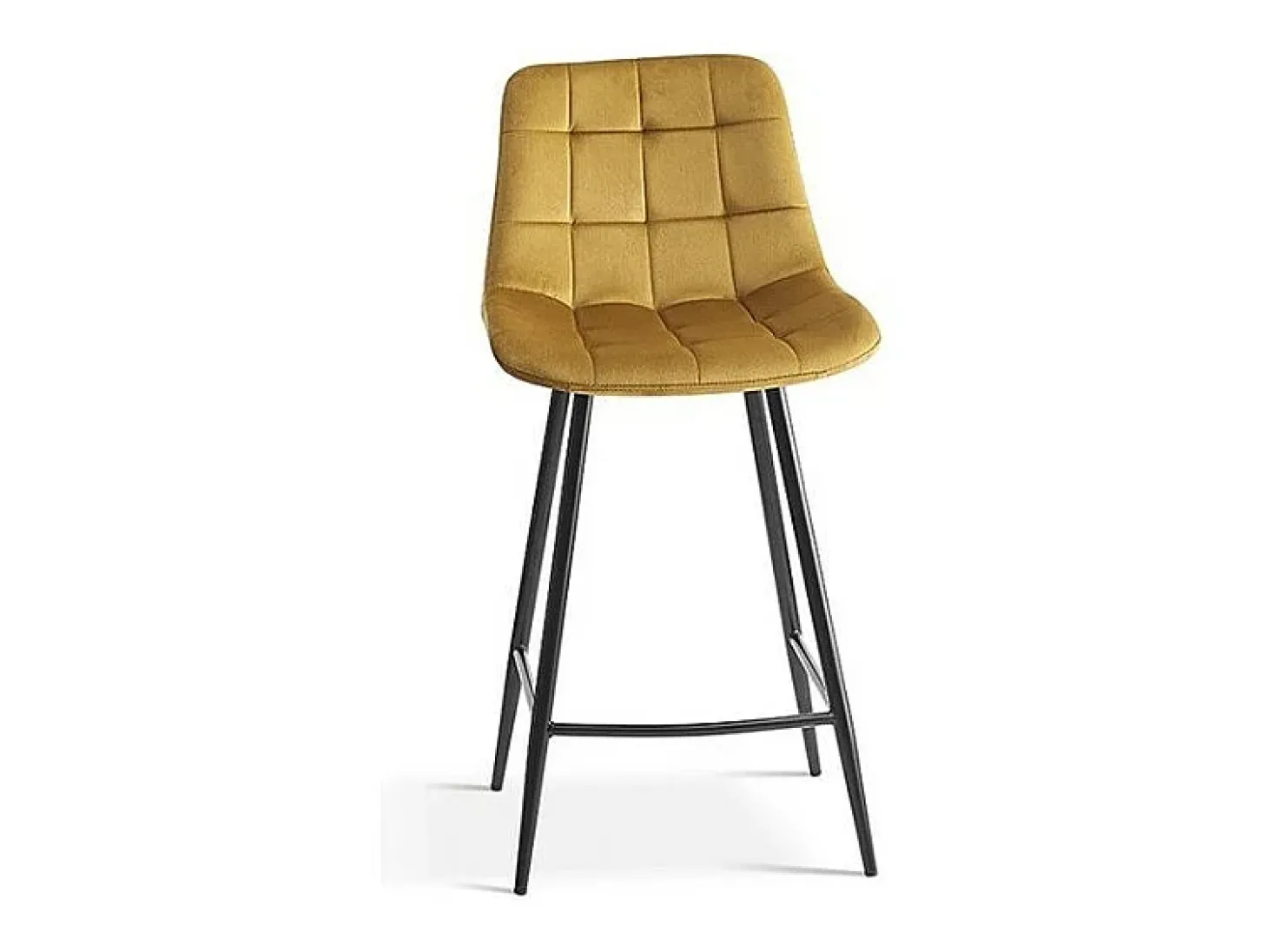Silla de mostrador JUTE – Terciopelo color oro – Patas de metal – Altura 95 cm – Estilo elegante