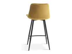 Silla de mostrador JUTE – Terciopelo color oro – Patas de metal – Altura 95 cm – Estilo elegante