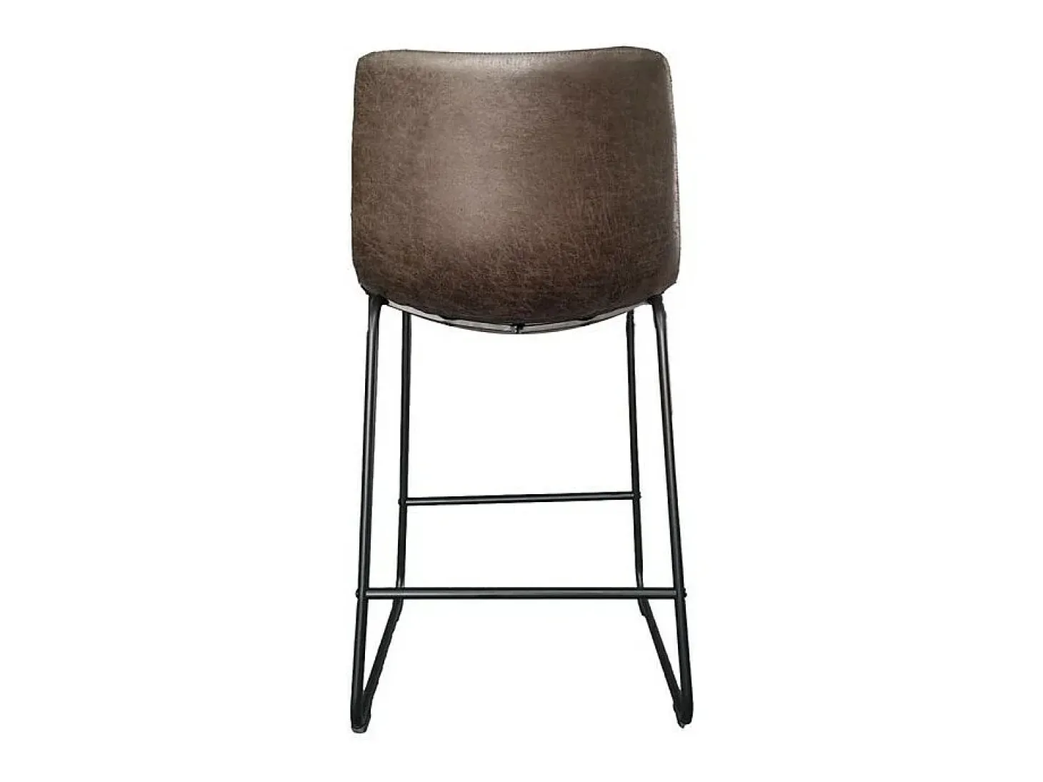 Silla de mostrador MANCO - PU marrón oscuro - Patas de metal - Altura 93 cm - Estilo vintage