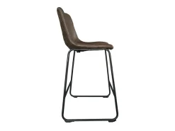 Silla de mostrador MANCO - PU marrón oscuro - Patas de metal - Altura 93 cm - Estilo vintage