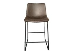 Silla de mostrador MANCO - PU marrón oscuro - Patas de metal - Altura 93 cm - Estilo vintage