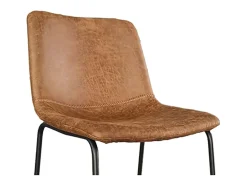 Silla de mostrador MANCO – PU coñac – Patas de metal – Altura 93 cm – Estilo vintage