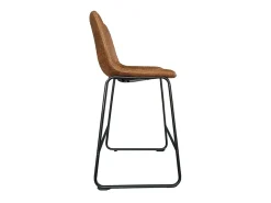 Silla de mostrador MANCO – PU coñac – Patas de metal – Altura 93 cm – Estilo vintage