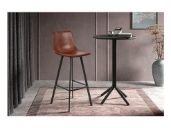 Silla de mostrador 'Ozon' PU Cognac, dimensiones: H108 x L45 x P49 cm