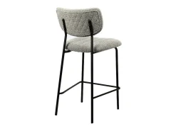 Silla de mostrador VENTURA – Tela gris claro – Patas de metal negro – Altura 97 cm – Estilo diseño/industrial