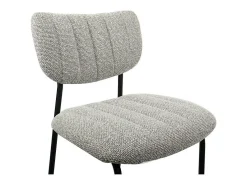 Silla de mostrador VENTURA – Tela gris claro – Patas de metal negro – Altura 97 cm – Estilo diseño/industrial
