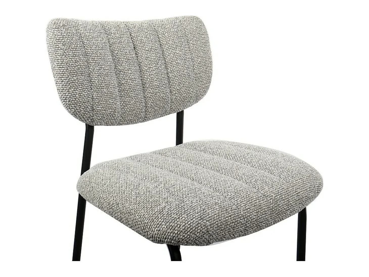 Silla de mostrador VENTURA – Tela gris claro – Patas de metal negro – Altura 97 cm – Estilo diseño/industrial