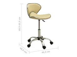 Silla de oficina de cuero sintético crema