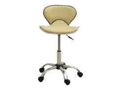Silla de oficina de cuero sintético crema