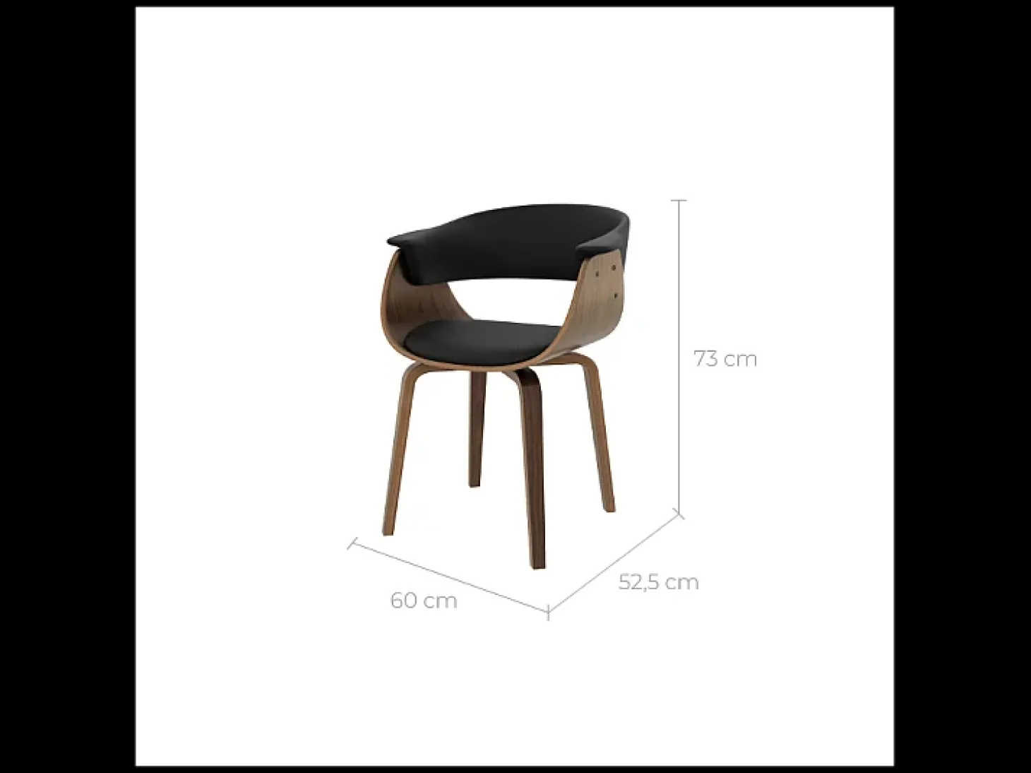 Silla de piel sintética negra - Piada