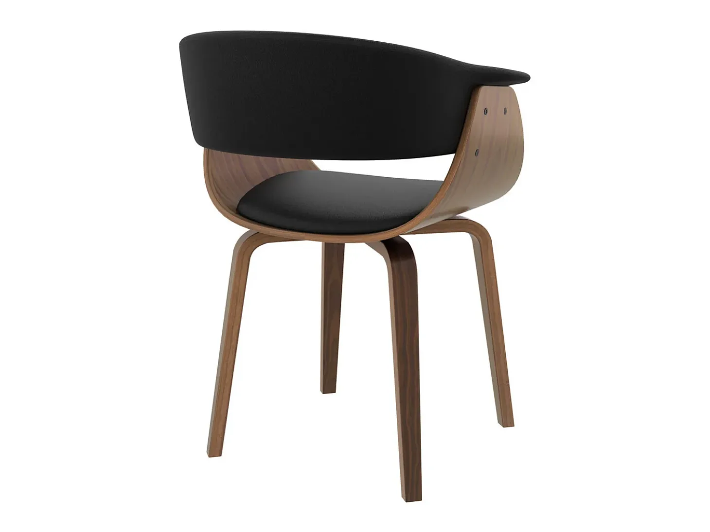 Silla de piel sintética negra - Piada