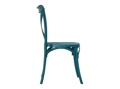 Silla de plástico verde petróleo Sprint apilable en forma de cruz