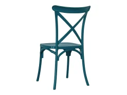 Silla de plástico verde petróleo Sprint apilable en forma de cruz