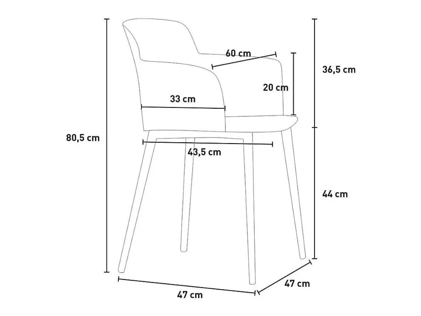 Silla de policarbonato transparente con reposabrazos y patas de madera Suntree - Natural
