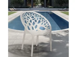 Silla de polipropileno de diseño moderno para restaurante y barra de cocina Fragus - Blanco