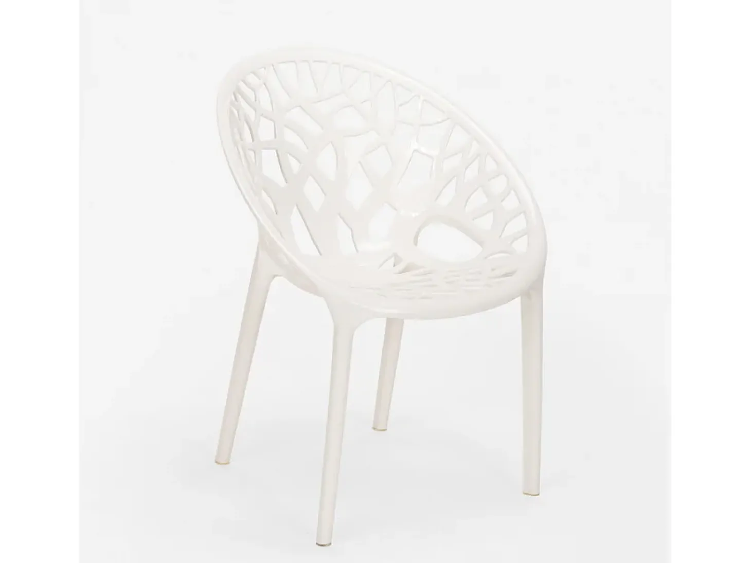 Silla de polipropileno de diseño moderno para restaurante y barra de cocina Fragus - Blanco
