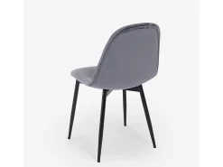 Silla de restaurante de cocina de comedor en terciopelo de diseño moderno Lozan - Gris