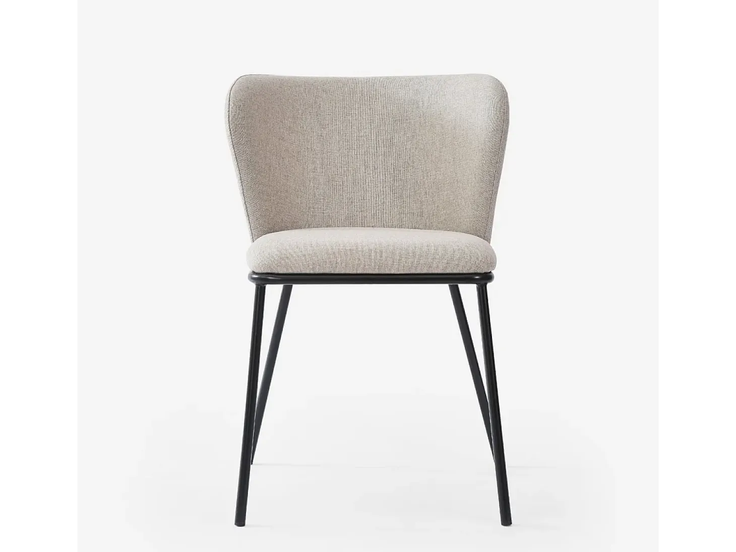 Silla de salón-comedor de diseño moderno de tela con patas negras Lasta - Blanco