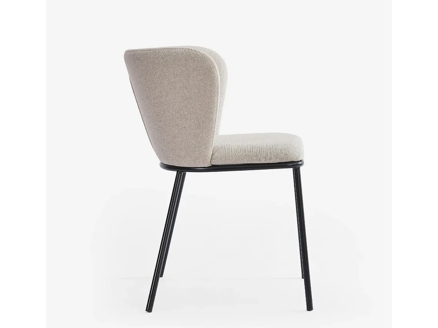 Silla de salón-comedor de diseño moderno de tela con patas negras Lasta - Blanco