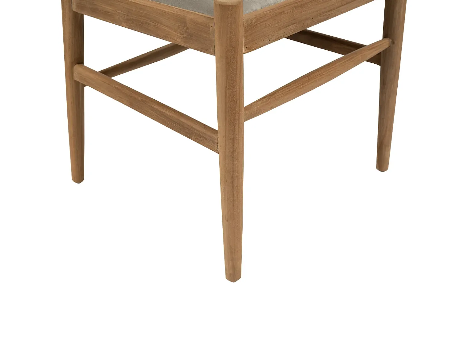 Silla de teca y tela - Natural y Beige - POGIANA
