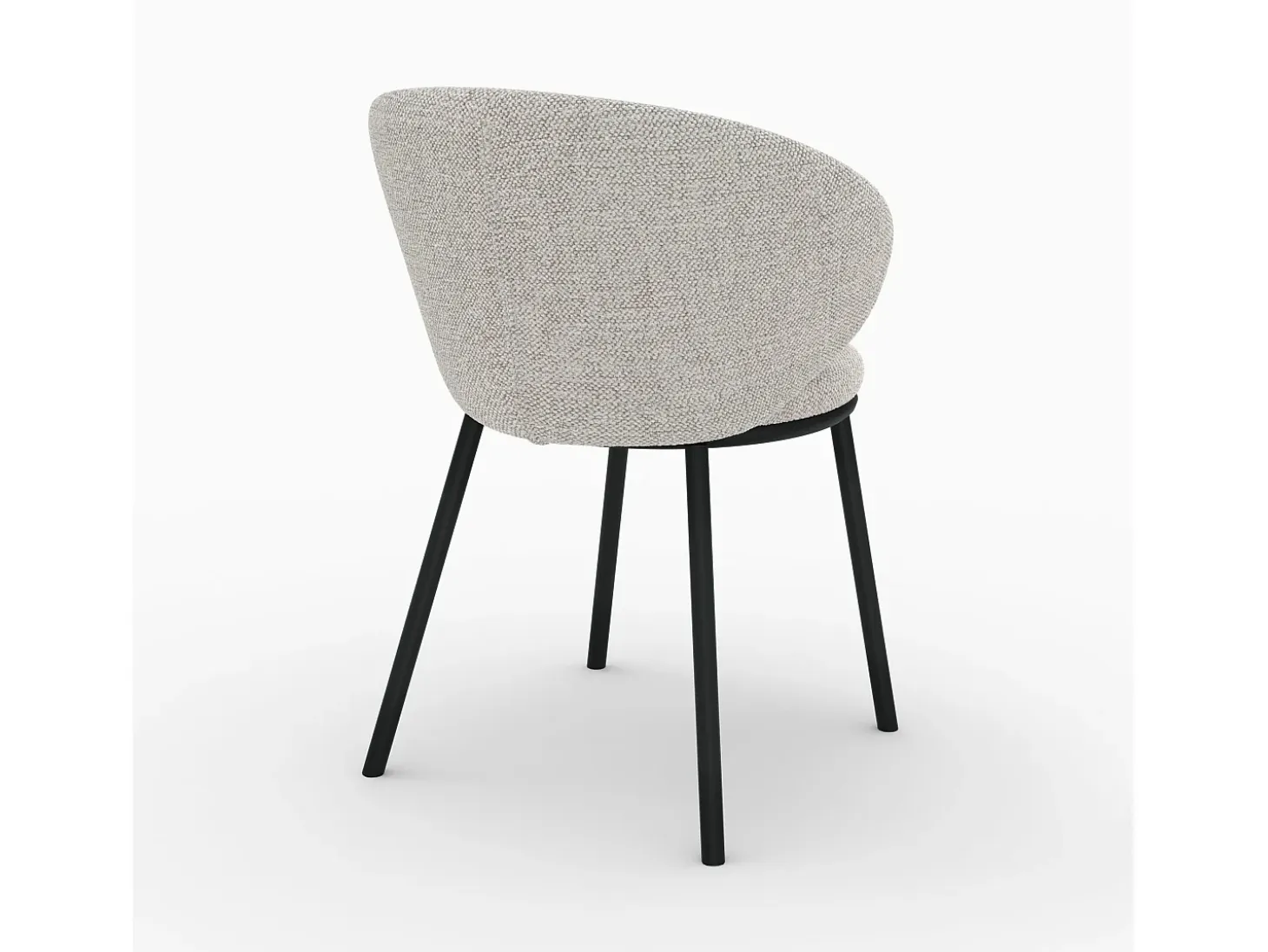 Silla de tejido beige con patas de metal negro - Angèle
