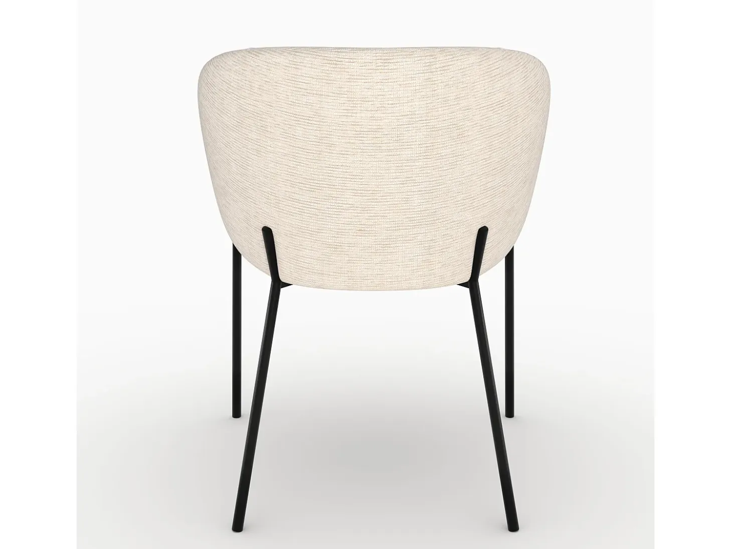 Silla de tela blanca jaspeada y patas de metal negro - Andy